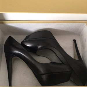 Sergio Rossi black leather platform 39